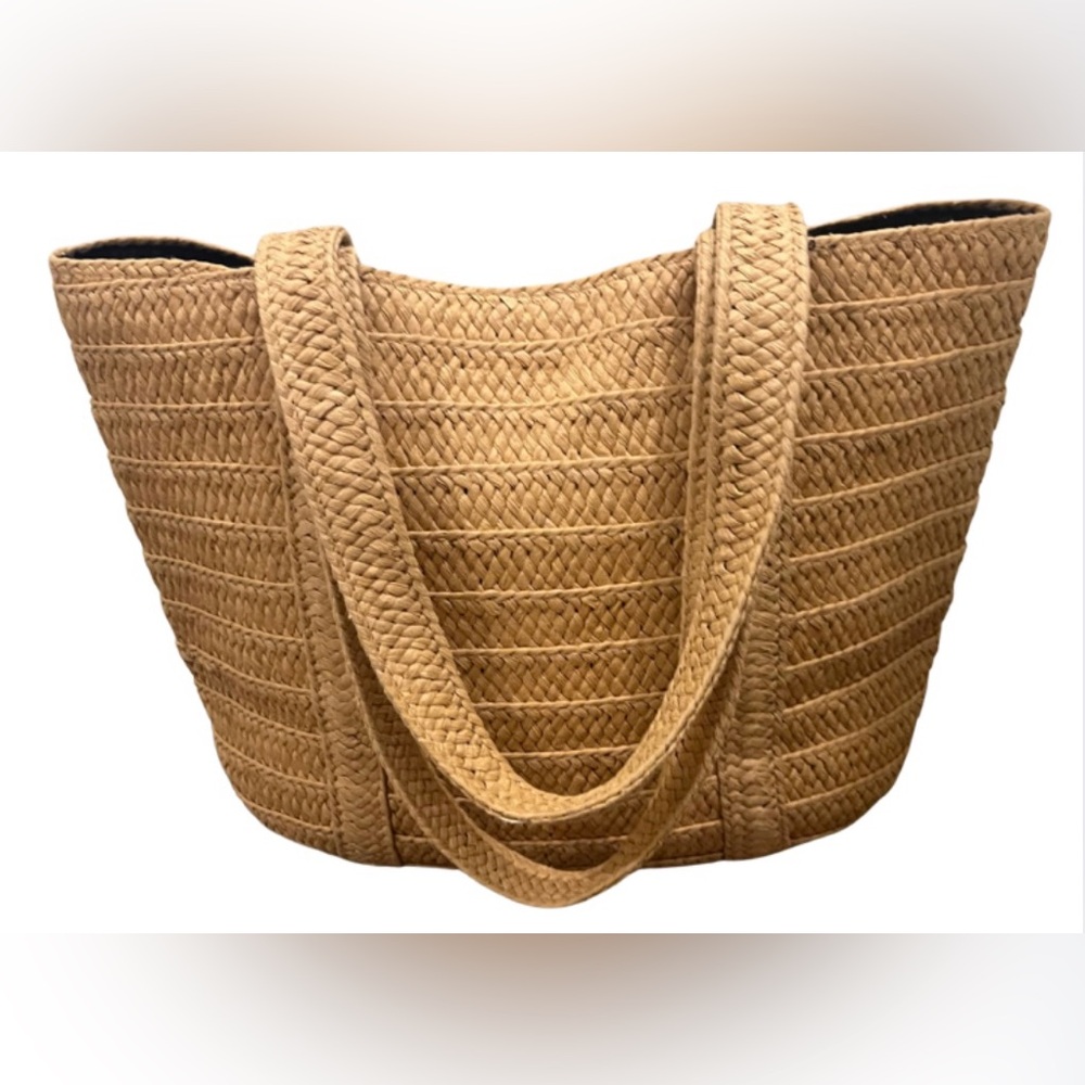 Draper James Tan Woven Tote Bag